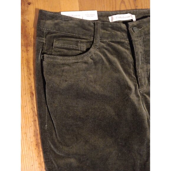 St Johns Bay Corduroy Pants Womens 12 Secretly Slender Straight Leg Green NWT - Picture 5 of 8